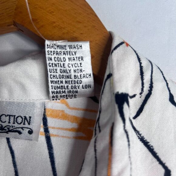 New Direction NWT Novelty Print Cotton Button Up Stick Figure Women Small - Picture 10 of 11